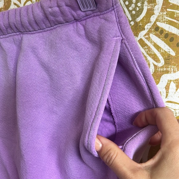 NWT RE/DONE x Hanes 80s Raw Hem French Terry Sweat Shorts In Faded Blossom Sz S - Picture 6 of 9